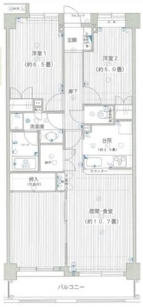 藤和シティホームズ市川原木の物件間取画像